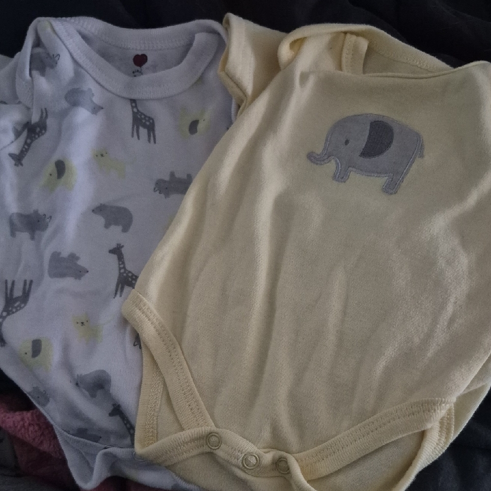 Elephant and Animal Print Baby Bodysuits